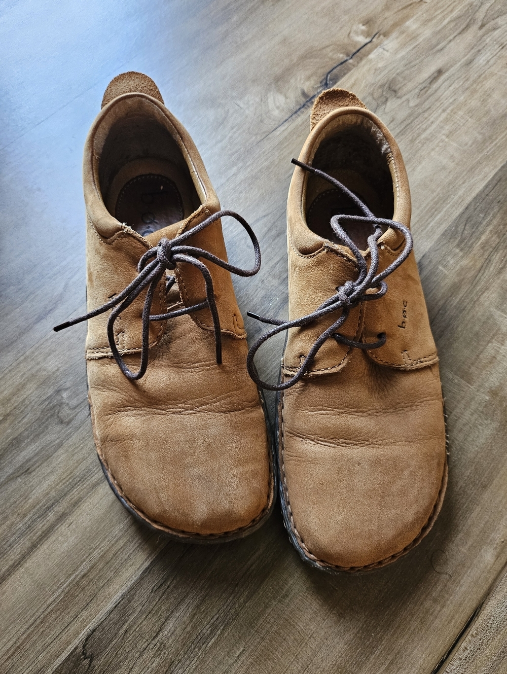 Born Nubuck Leather Lace Up Handmade Driving Gum Sole Brown Oxfords US 8M EU39